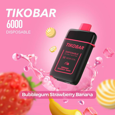 Tikobar 6000 Клубнично-Банановая Жвачка - ЭСДН