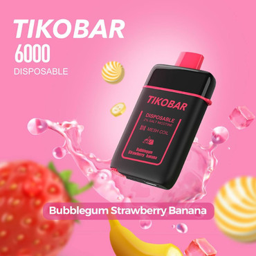 Tikobar 6000 Клубнично-Банановая Жвачка (Bubble Gum Strawberry Banana)