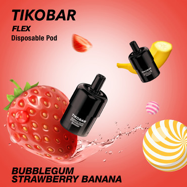 Картридж Tikobar Flex (2500) Bubblegum Strawberry Banana/ Жвачка Клубника Банан