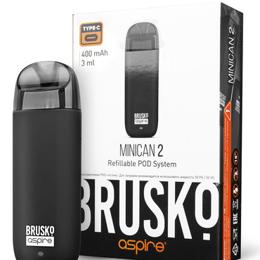 Brusko Minican 2.0, 400 mAh - Черный, POD - система