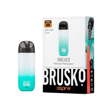 Brusko Minican 2.0, 400 mAh - Бирюзово-белый градиент, POD - система