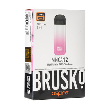 Brusko Minican 2.0, 400 mAh - Розово-белый градиент, POD - система