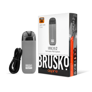 Brusko Minican 2.0, 400 mAh - Серый , POD - система