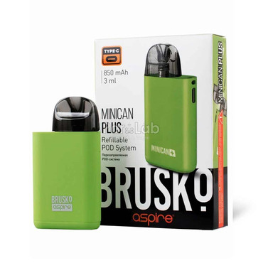 Brusko Minican Plus 850 mAh - Зеленый, POD - система