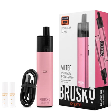 Brusko VILTER 450 mAh - Розовый, POD - система