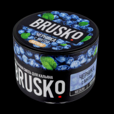 Brusko 50 гр Medium Черника с мятой - бестабачная смесь для кальяна