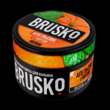 Brusko 50 гр Medium Апельсин с мятой - бестабачная смесь для кальяна