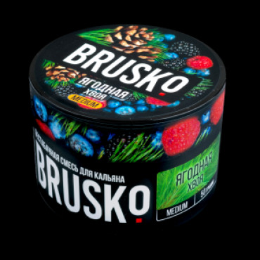 Brusko 50 гр Medium Ягодная хвоя - бестабачная смесь для кальяна