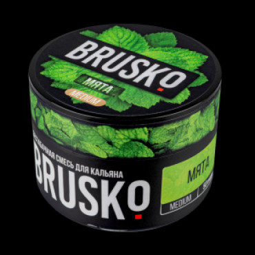 Brusko 50 гр Medium Мята - бестабачная смесь для кальяна