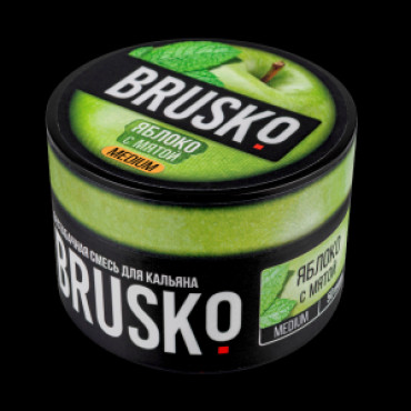 Brusko 50 гр Medium Яблоко с мятой - бестабачная смесь для кальяна