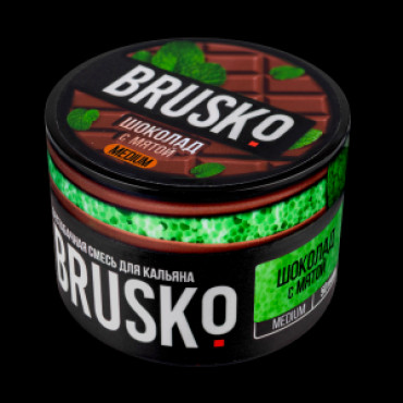 Brusko 50 гр Medium Шоколад с мятой - бестабачная смесь для кальяна